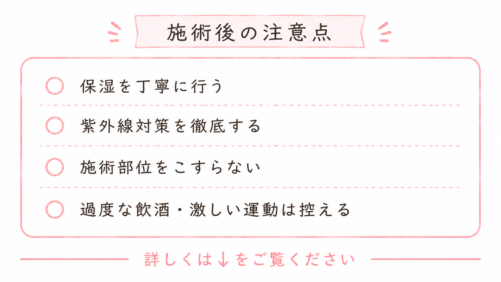 ポテンツァプライム　施術後　注意点