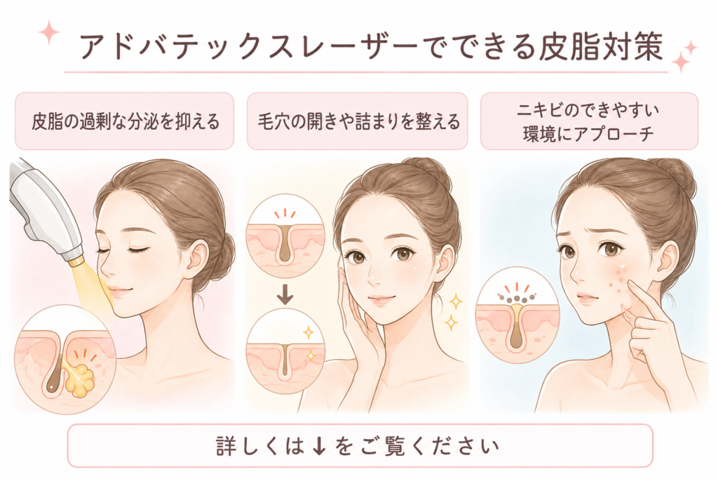 アドバテックスレーザー 皮脂対策