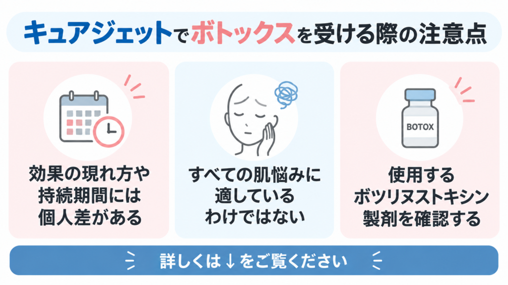 キュアジェット ボトックス 注意点