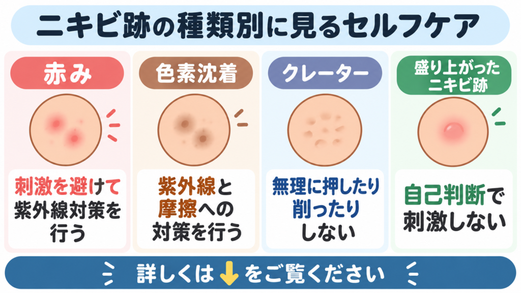 ニキビ跡 種類別 セルフケア