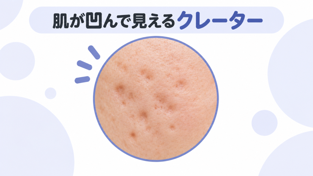 ニキビ跡 肌が凹んで見えるクレーター