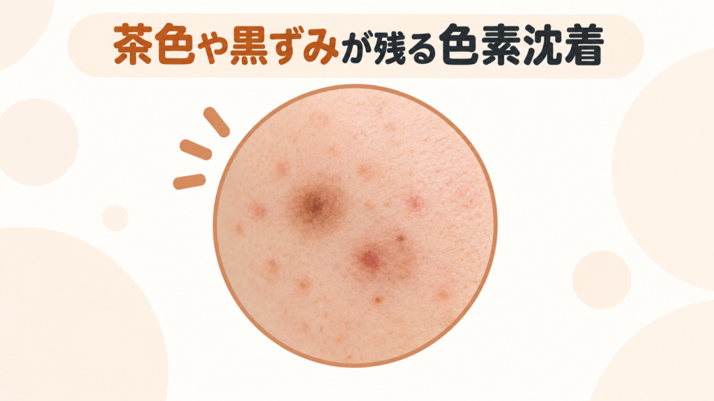 ニキビ跡 茶色や黒ずみが残る色素沈着